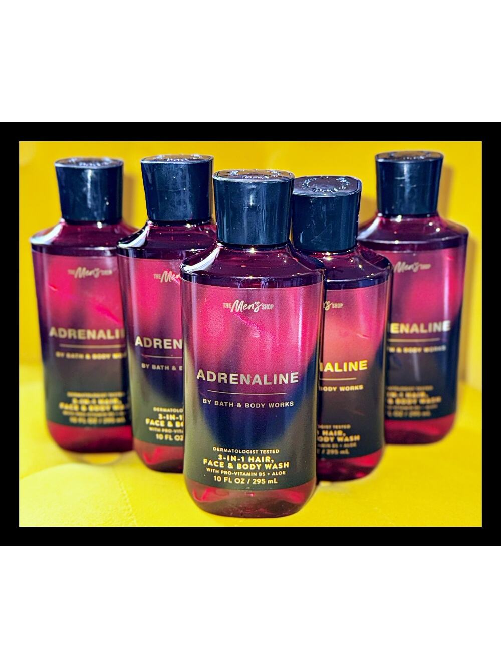 Bath & Body Works 10 oz Adrenaline Men's 3-in-1 Hair Face Body Wash Gel x5